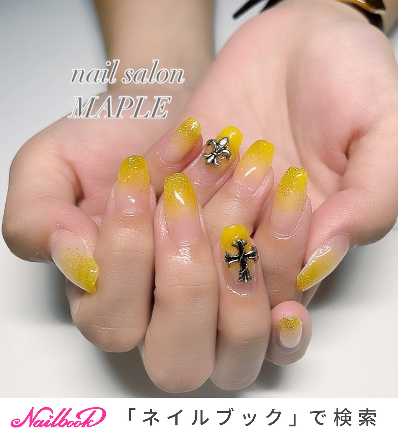 黄色グラデーションネイルのネイルデザイン｜ネイルブック