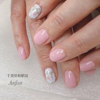 309】オーダー❉ロージーピンク フラワーアート シンプル キレイ系大人