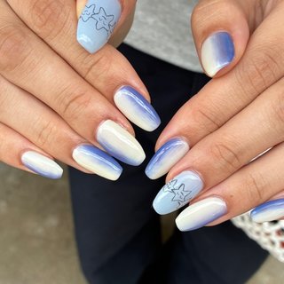 青白グラデーション ネイルパーツ 10本セット おすすめ順｜グラデーション/#青ネイルのネイルデザイン(8ページ