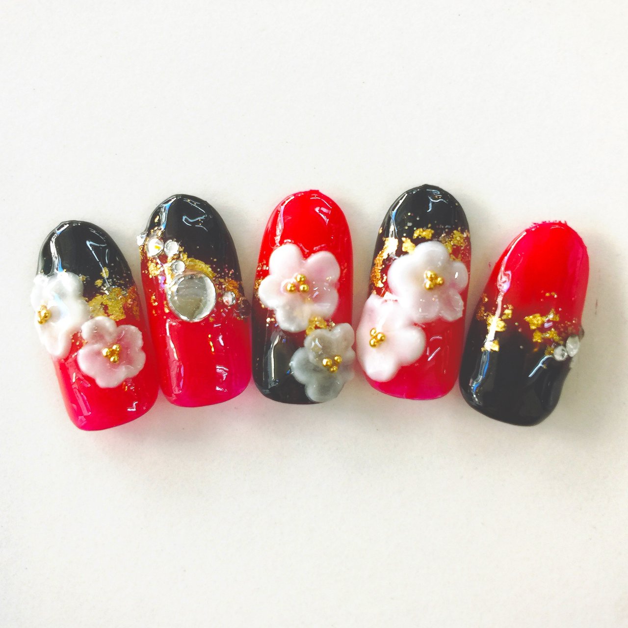 お正月 成人式 浴衣 女子会 3d Marygelnailのネイルデザイン No ネイルブック