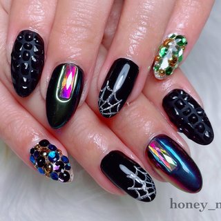 SK003  蜘蛛の巣　シルバー×ブラックネイルシール SK003 蜘蛛の巣 シルバー×ブラックネイルシール