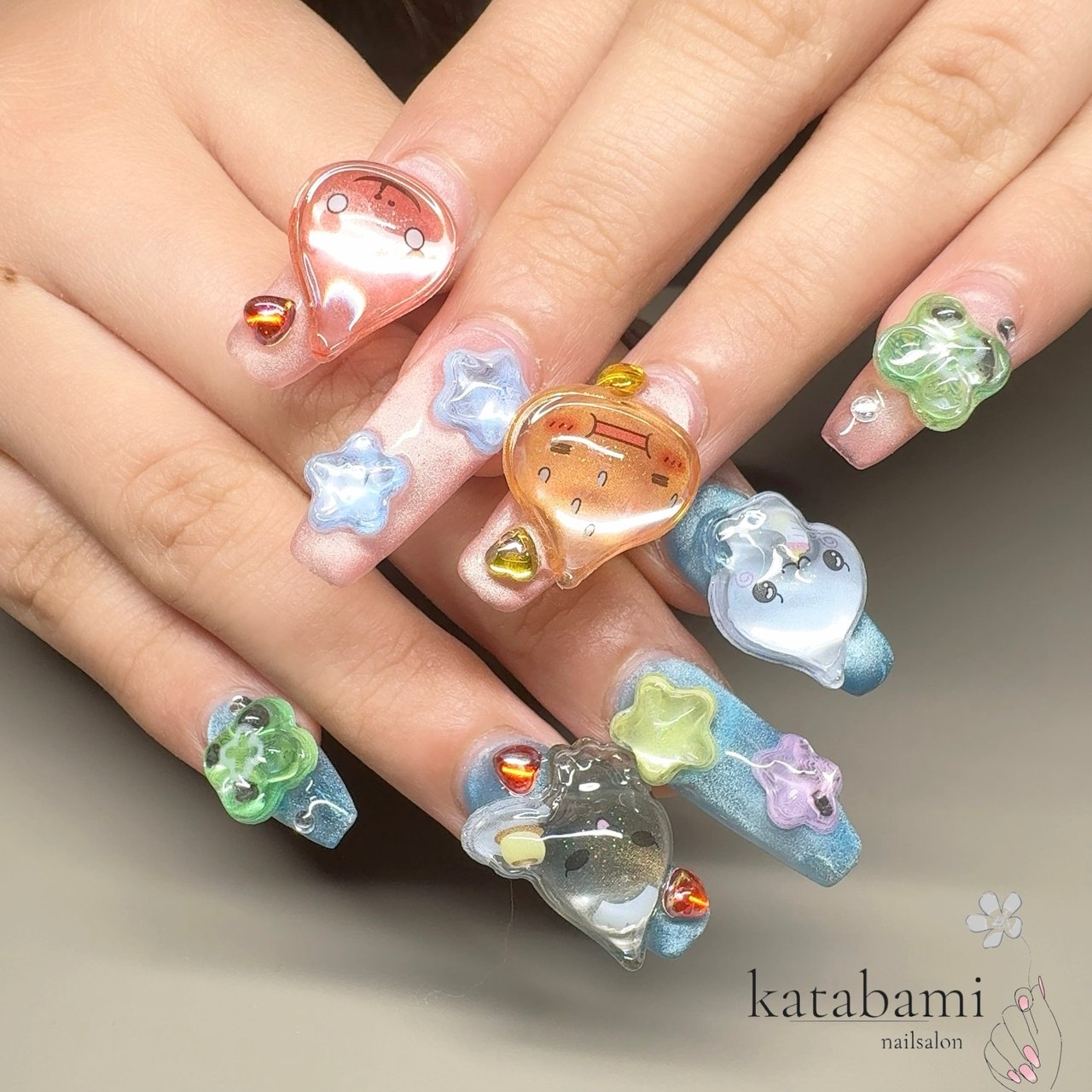 オールシーズン/ハンド/マグネット/ロング/コフィン - ゆいのネイル