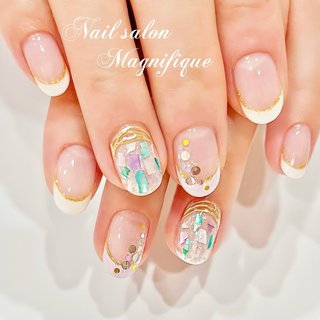 グラデーション/ビジュー/クリア/オレンジ - Magnifique115の