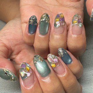 七夕/ステンドグラスのネイルデザイン｜ネイルブック