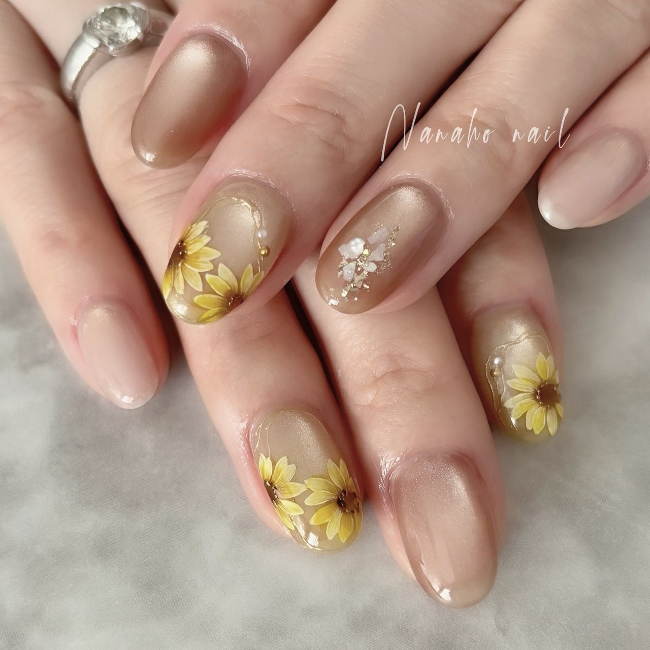 夏/ハンド/マグネット/大人/ひまわり - Nanaho☆nail(大阪府八尾市)の