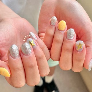 イエロー 羽 ネイルパーツ 6個 イエロー(黄)/6月のネイルデザイン｜ネイルブック
