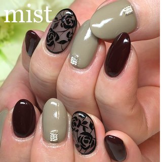 バラ雪ネイルのネイルデザイン ネイルブック