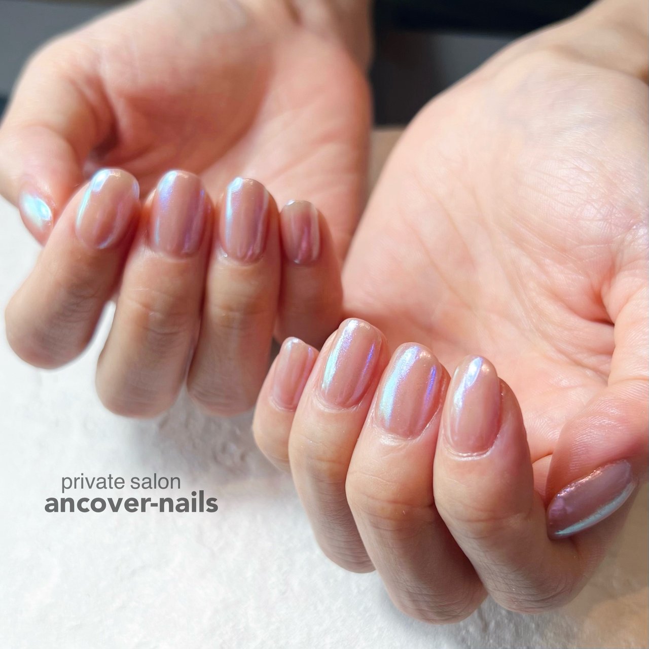 夏/ハンド/オーロラ/ショート/ラウンド - ancover_nailsのネイル