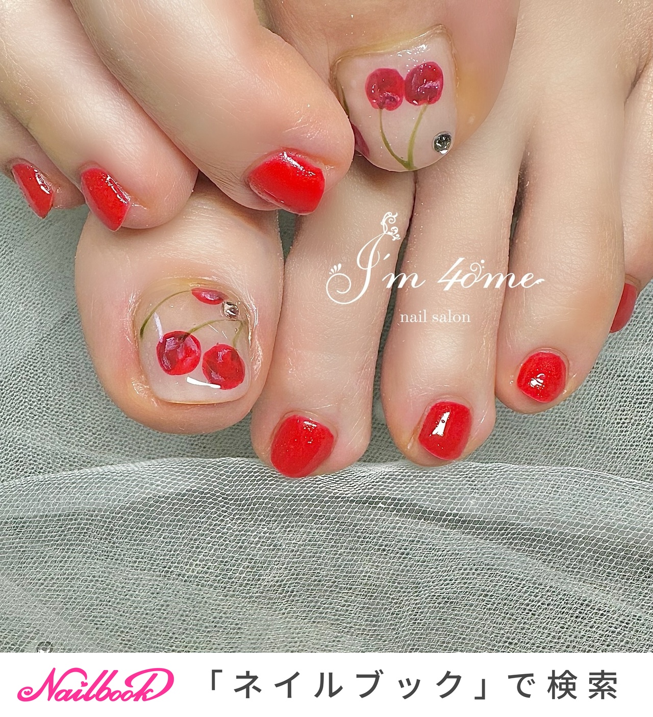 Hitomiネイルパーツ3つ 夏/フット/フルーツ/ミディアム/スクエア - hitomiのネイル