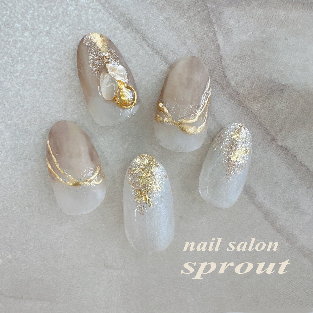 夏/ハンド/ニュアンス/ミディアム/オーバル - nailsalon sprout