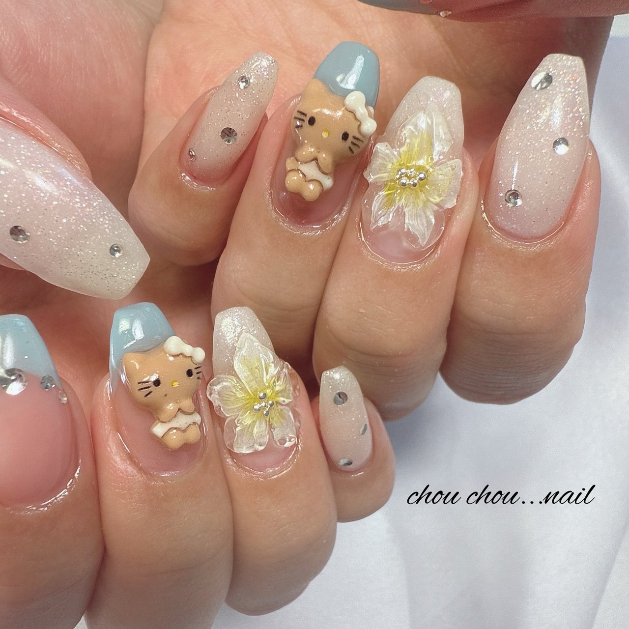 夏/ハンド/フラワー/ぷっくり/韓国 - nail salon ChouChouのネイル