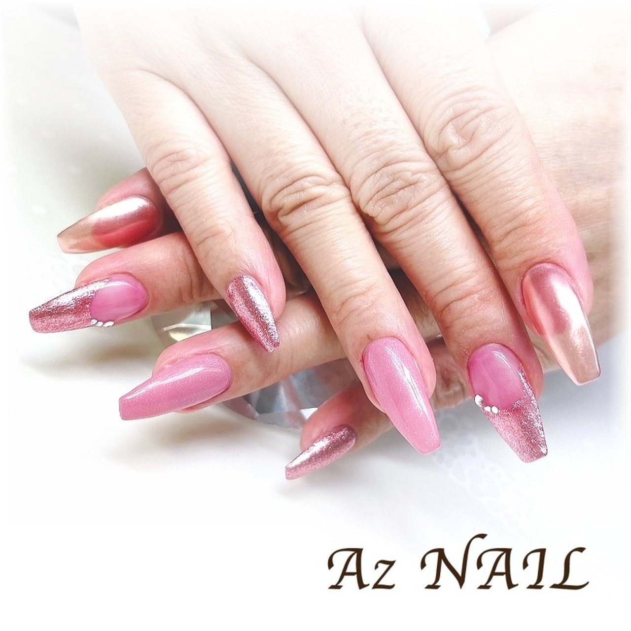 手が綺麗に見えるネイル/リゾート/パーティー/デート/ハンド - Az NAIL