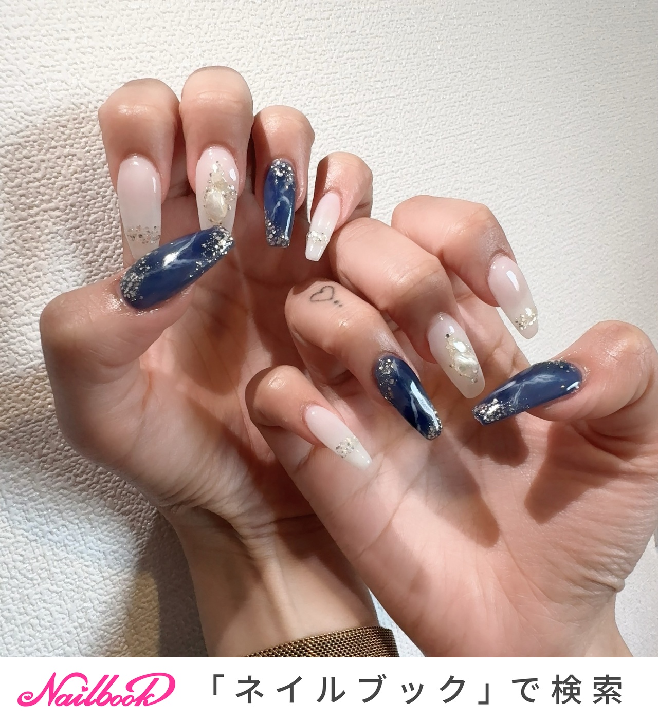 ホワイト/ネイビー - パンダ nail 川崎のネイルデザイン[No.9549335