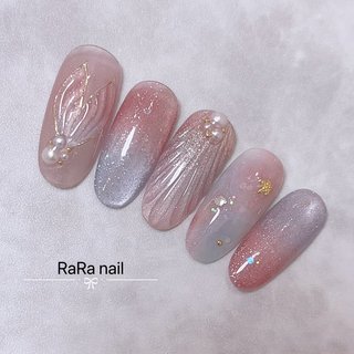 マーメイド/レッドのネイルデザイン｜ネイルブック