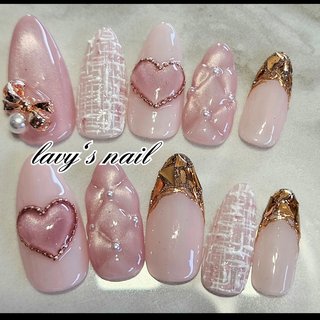 オーダー】ガラスフレンチ 蝶々 キルティング ネイルチップ ガラス