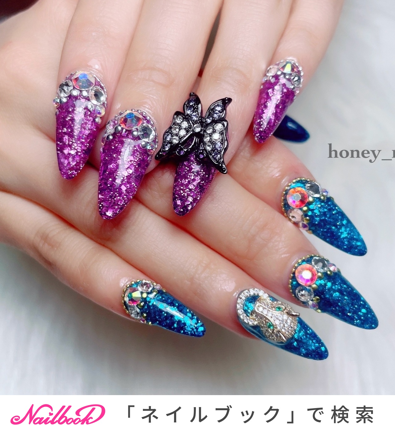オールシーズン/ハンド/キラキラ - honeynailのネイルデザイン[No