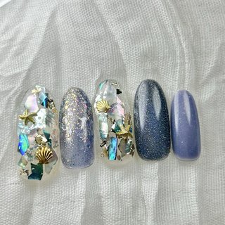 シェル埋め尽くしのネイルデザイン｜ネイルブック