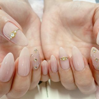 ディズニー ニュアンス マグネットネイル ブライダル フレンチガーリー