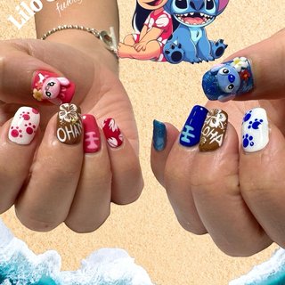 ディズニーネイル⑦ Disney nail 🐹💗 ディズニーでのブライダル前撮り用ネイルを