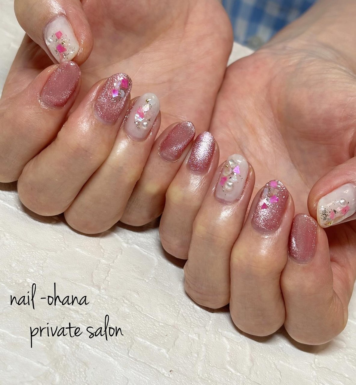 Ohana Nailsさま専用 ウサハナ🐰🌼🧡🌺🐬💓 夏ｷﾞｬﾙ仕様。 #ウサハナ #ウサハナネイル