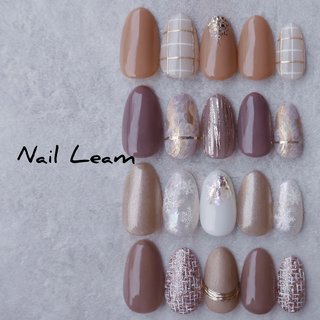 オーダー専】 冬 ツイード 量産型 千鳥柄 シルバー クリスマス ネイル