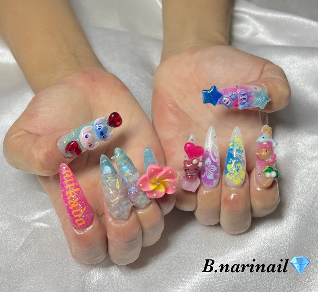 No 派手ネイル 埋めつくしネイル お菓子ネイル ギャルネイル ロング