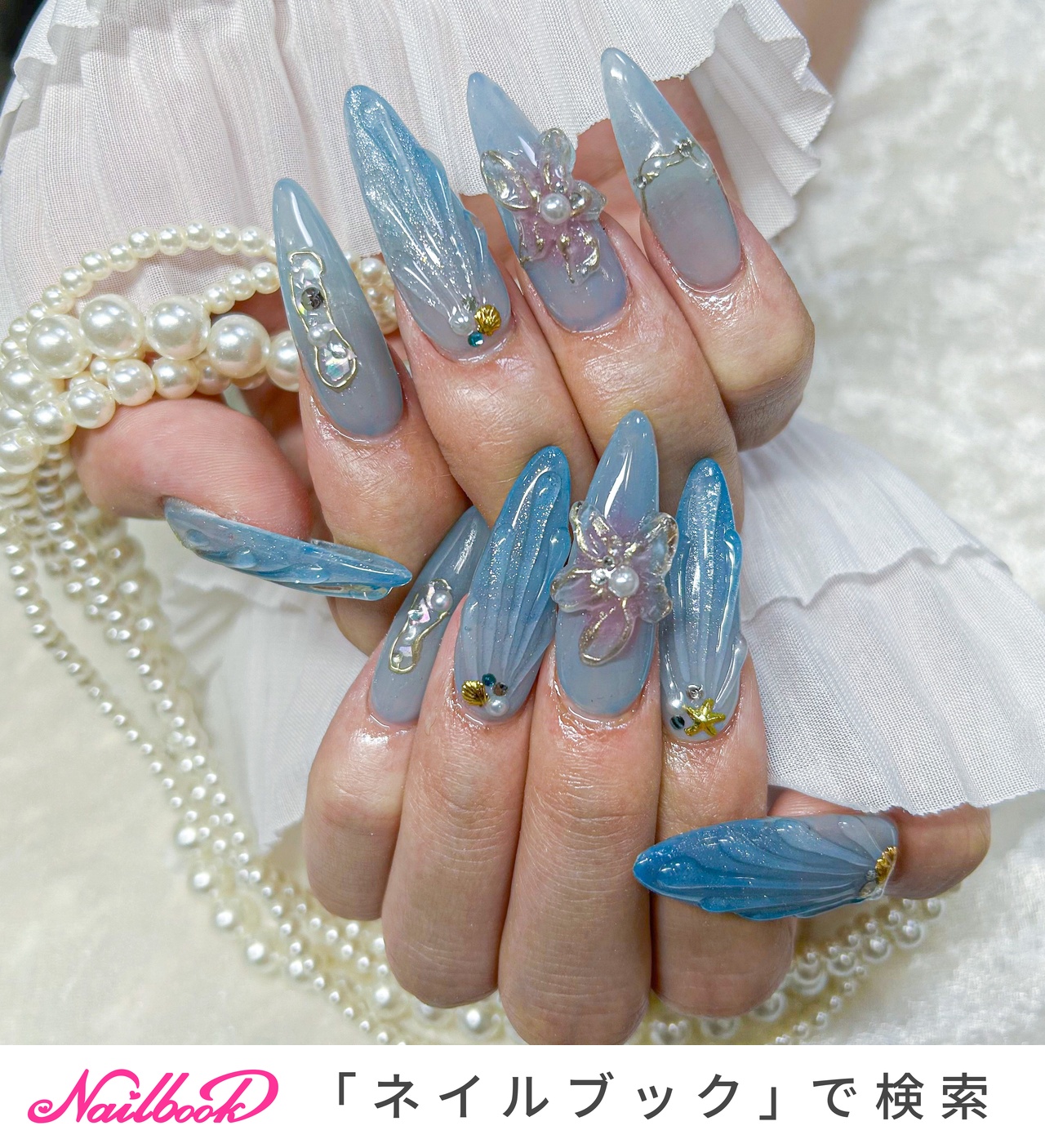 ネイルハンド 高品質♡ジェルネイルシール ハンド ZX-3793 ✿︎ ぼかし 花柄