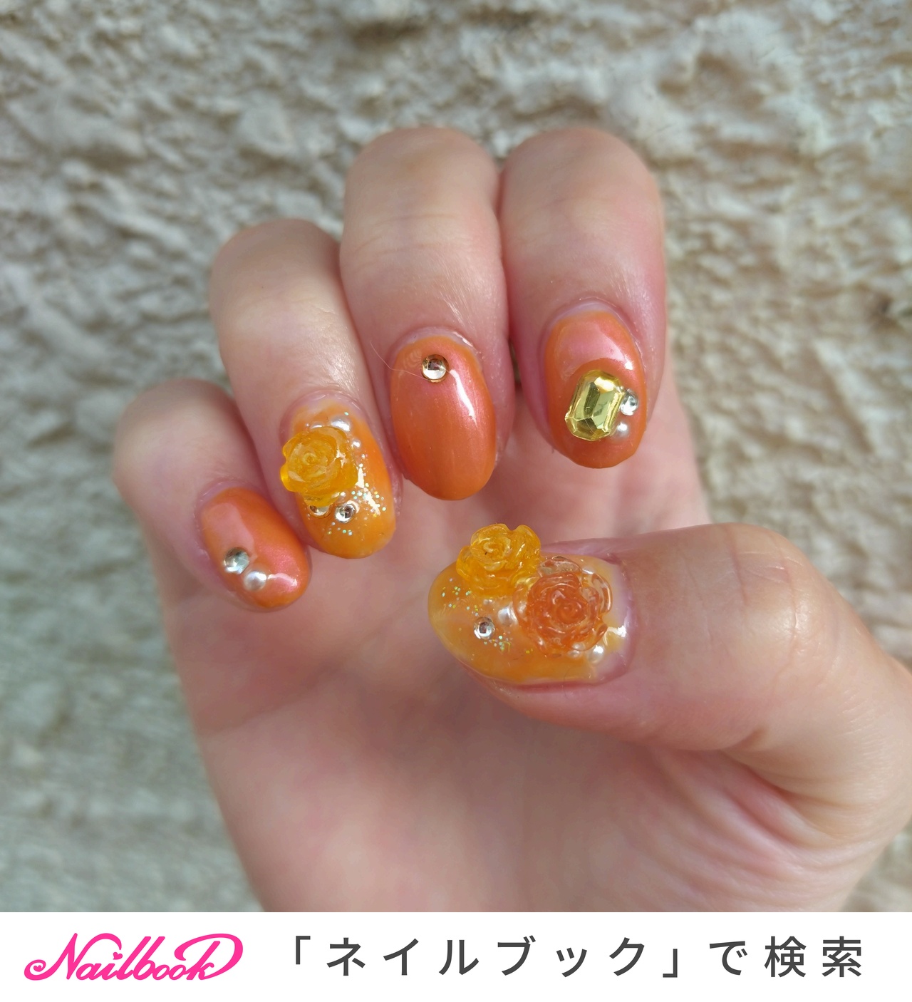 薔薇パーツネイルのネイルデザイン｜ネイルブック