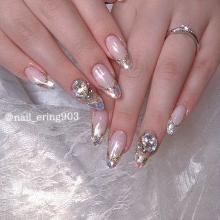 マグネット/リボン/水色/ブルー - nail_ering903のネイルデザイン[No