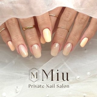 くすみグレージュべっ甲ニュアンスネイル ミラーフレンチ韓国