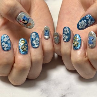 M-STYLE ネイルアート筆 青 ひとみん #スカルプネイル #スカルプチュア #スクエアネイル