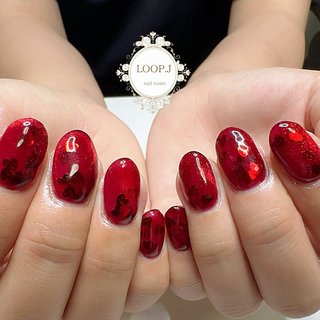 31］ネイルチップ マグネットネイル ハート ホログラム うねうね