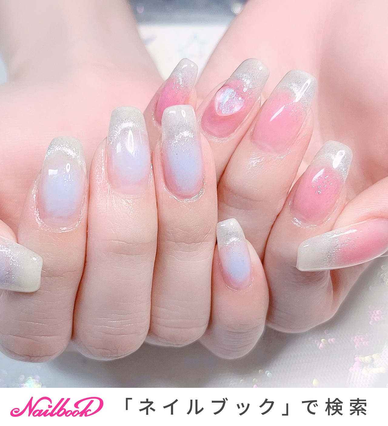 ワンホンネイル(ワンホン/中国ネイル/中華ネイル)/#青ネイルの