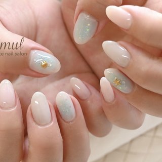 ホワイト(白)/チークネイルのネイルデザイン｜ネイルブック