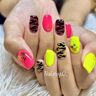 FA169⭐ダルメシアン×シルバーミラーフットネイルチップ