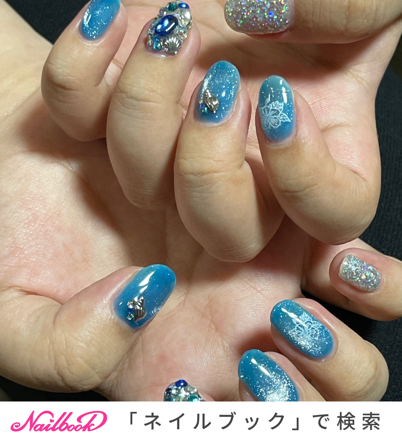 フットネイルチップ 埋め尽くし ビジュー マグネット 薔薇 フット