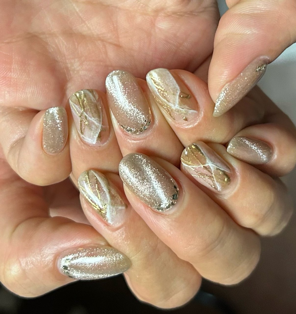 オールシーズン/ハンド/マグネット/キラキラ/天然石 - 茉実のネイル