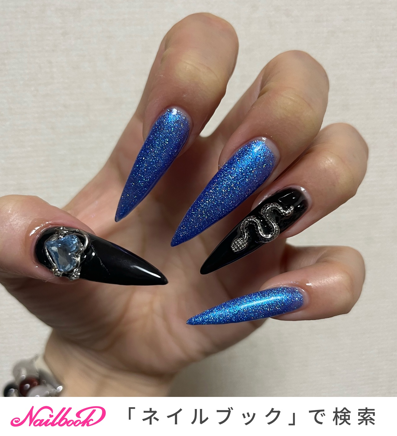 オリジナルデザイン 手作り 大人 マニキュア 立体彫刻蛇 つけ爪