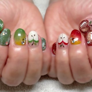 林檎ネイルのネイルデザイン｜ネイルブック