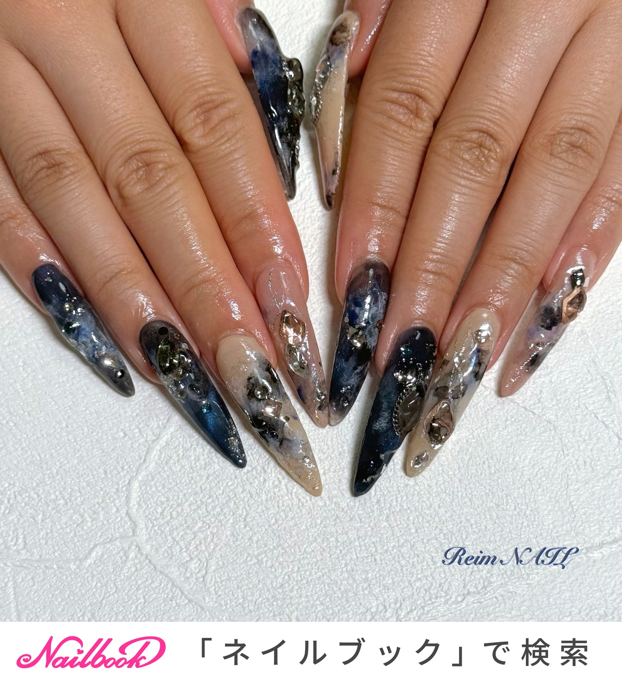 ネイルチップ ワンホン vカットストーン シンプル ネイルチップ ワンホン vカットストーン シンプル