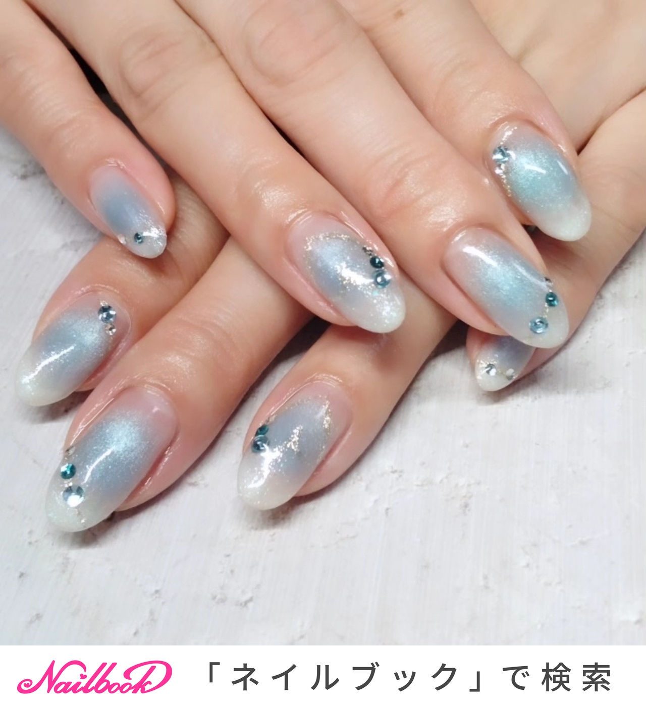 まちゃ ホワイトチェック チークネイルチップ ふんわりチークネイル❣️ピンク×ホワイト マグネット