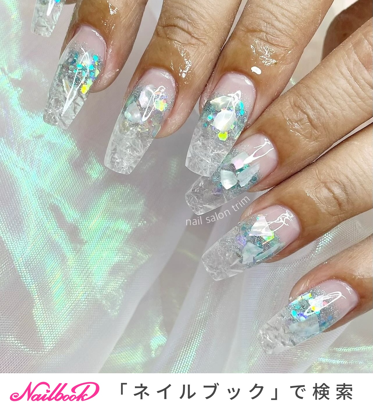 【No.023】ネイルチップ♡サブカル系♡クリアネイル♡ラメネイル No.023】ネイルチップ♡サブカル系♡クリアネイル♡ラメネイル No.023