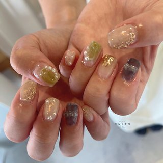 人気デザイン ニュアンスネイル ぷっくり ちゅるん ネイルチップ ハンドメイド オパンチュウサギ♡ ありがとうございました♡ ・スカルプ付け