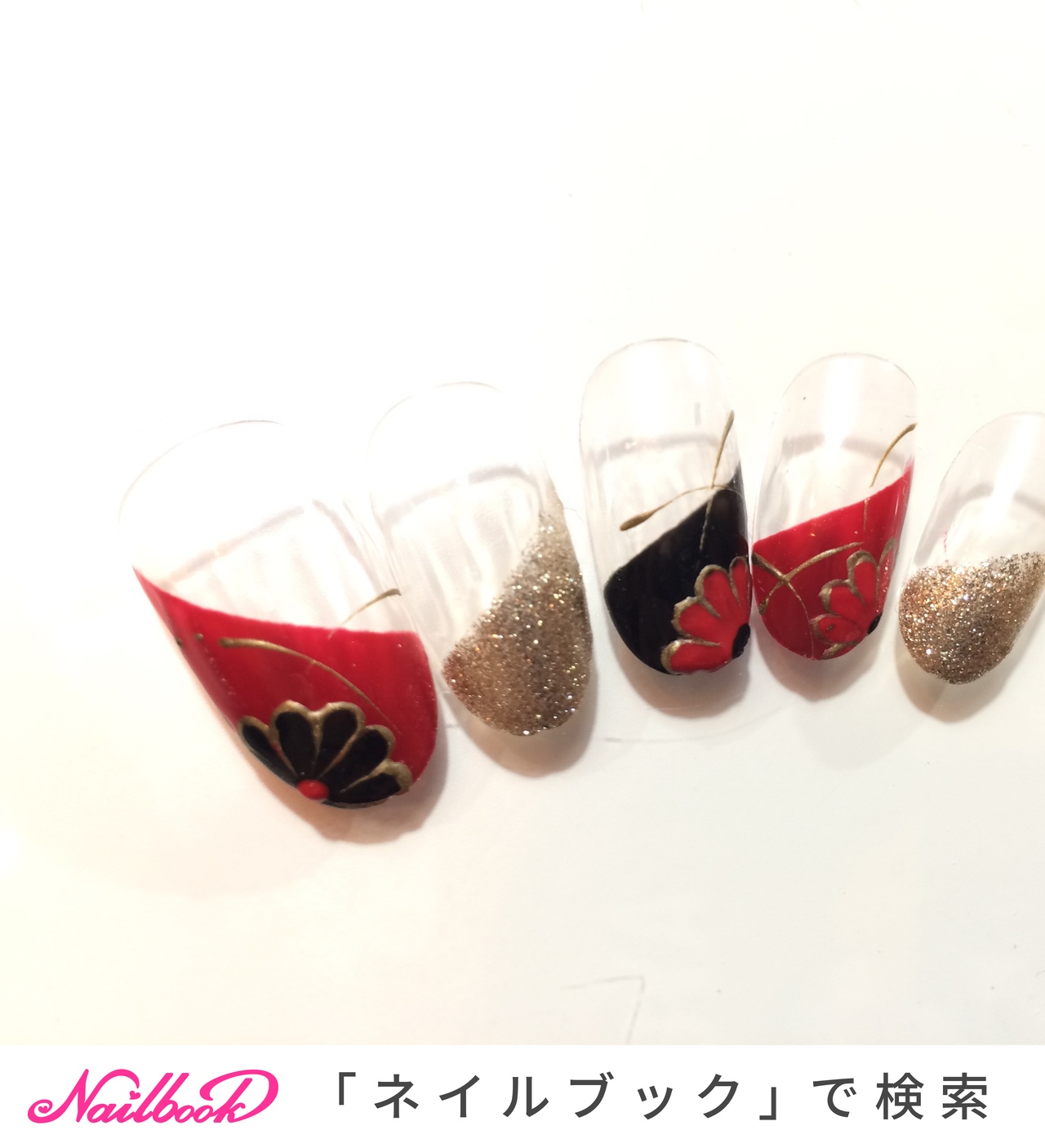 お正月 ハンド フレンチ 変形フレンチ フラワー Nail Salon Paint 吉祥寺のネイルデザイン No ネイルブック