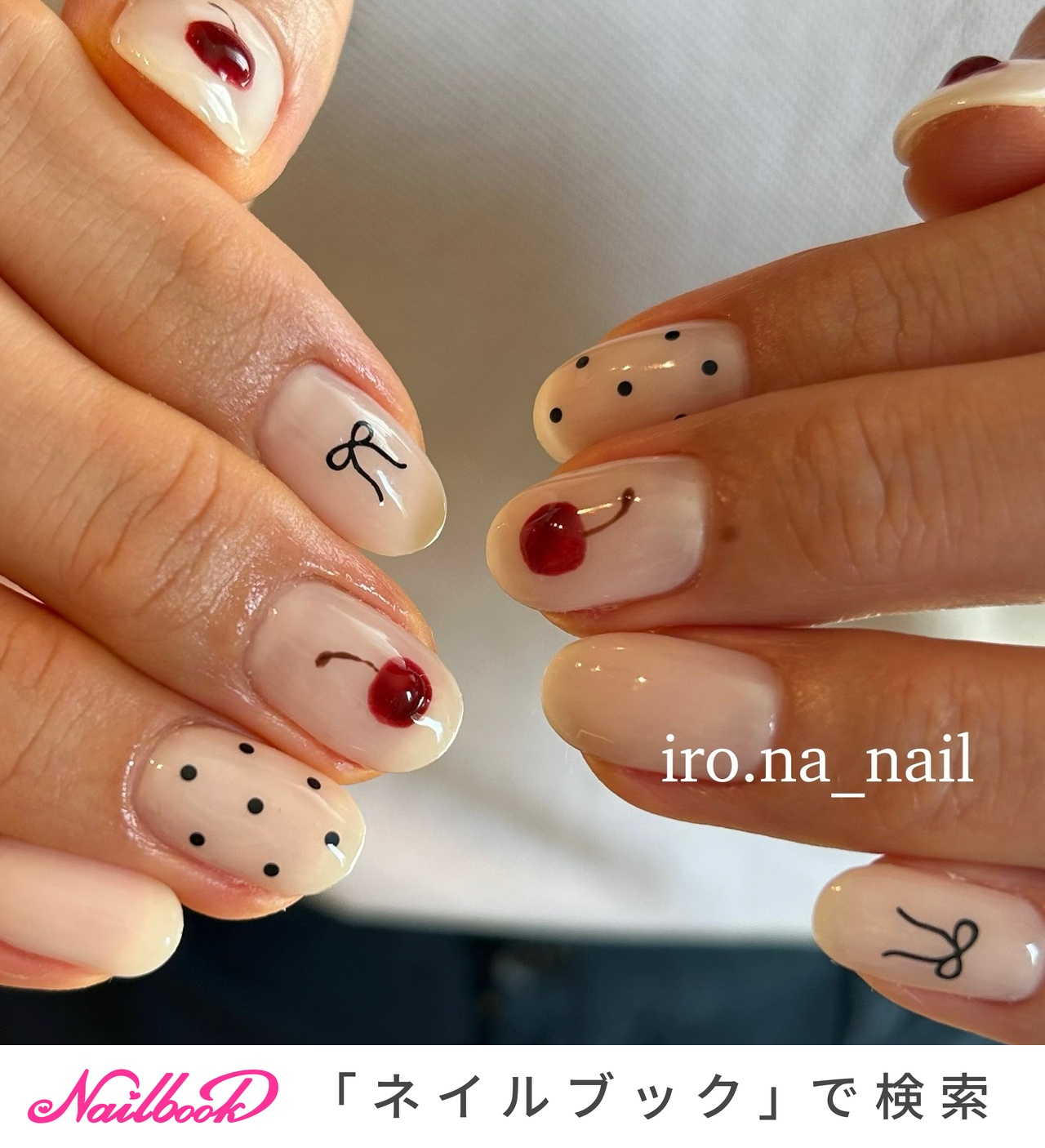 ネイルチップ カラフル Y2k 派手 キラキラ 個性的 さくらんぼ アニマル柄