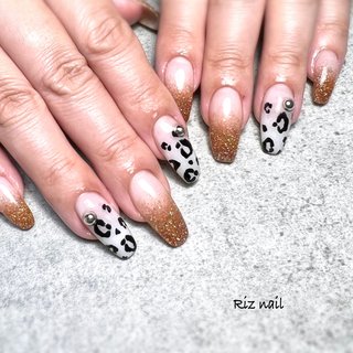 要問合せ♥️レア♥️お店にいかが？カッコいい♥️キラキラ　レオパード　アニマル ニュアンスレオパード☆ ・ ・ ・ ◇セレクトグリッター