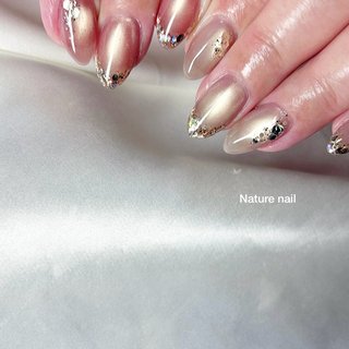 No.335 ネイルチップ　グレー　シェル　オーロラ　キラキラ　マグネット　ラメ No.335 ネイルチップ グレー シェル オーロラ キラキラ