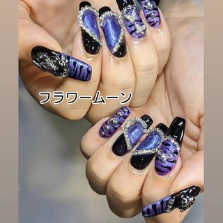 No.335 ネイルチップ グレー シェル オーロラ キラキラ マグネット