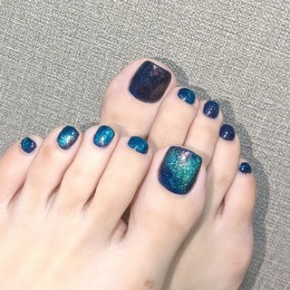 ネイルチップ オーダー ネイビー キルティング 韓国 マグネット