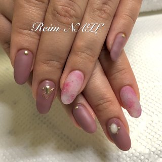 ピンク グレー 結婚式お呼ばれネイルのネイルデザイン ネイルブック